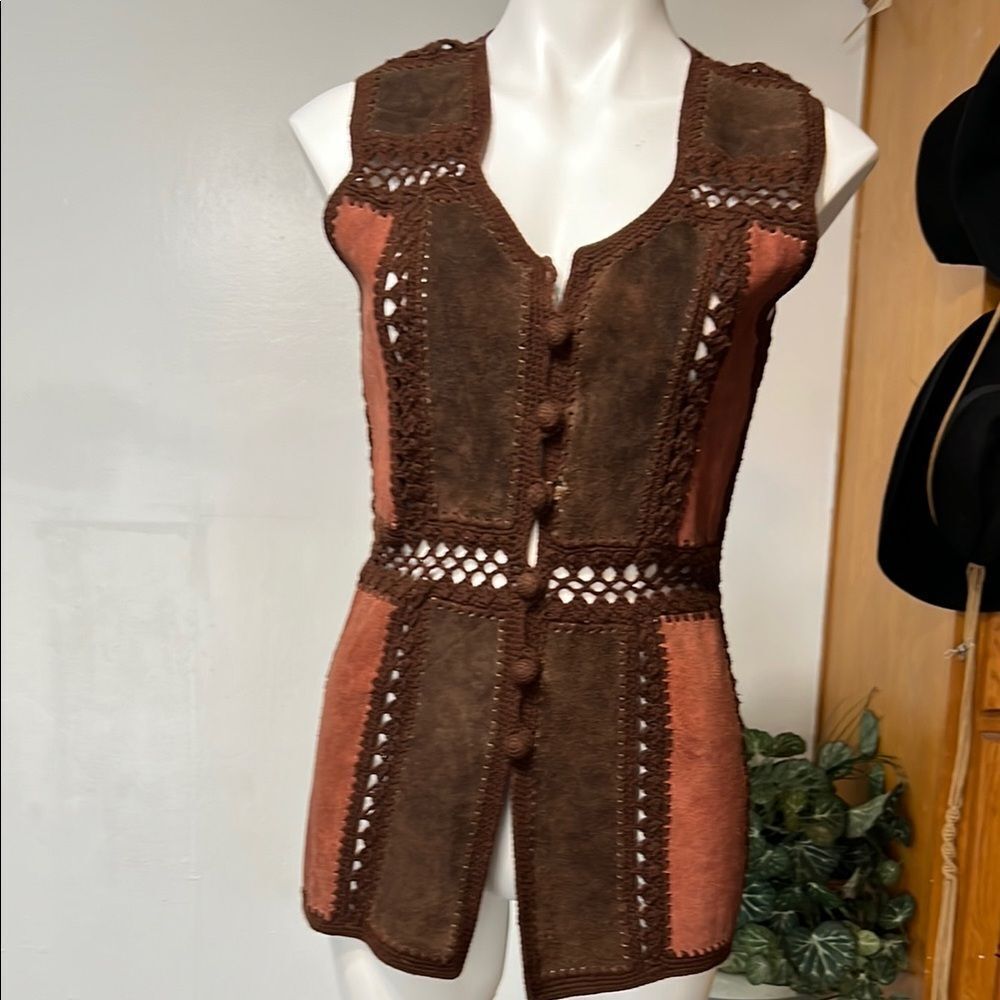 Rochelle vintage Elegant Brown and Tan Women's Vest